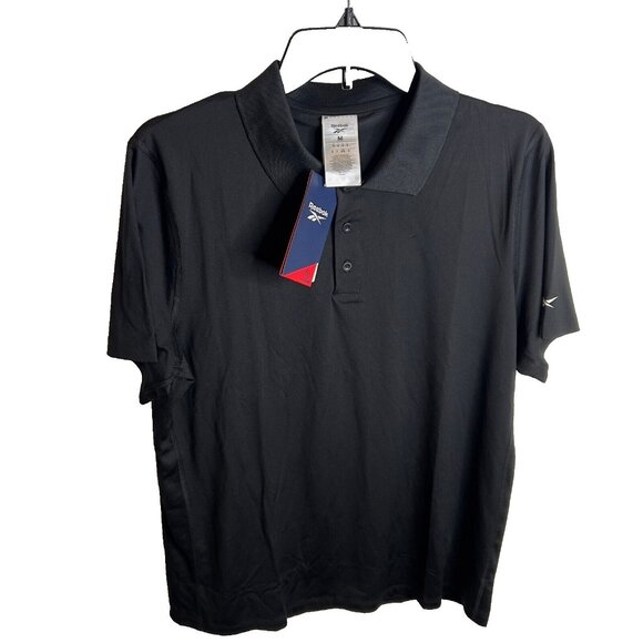 Reebok Men's $45 Short Sleeve Performance Training Polo Shirt - Black Size XL - Picture 1 of 7